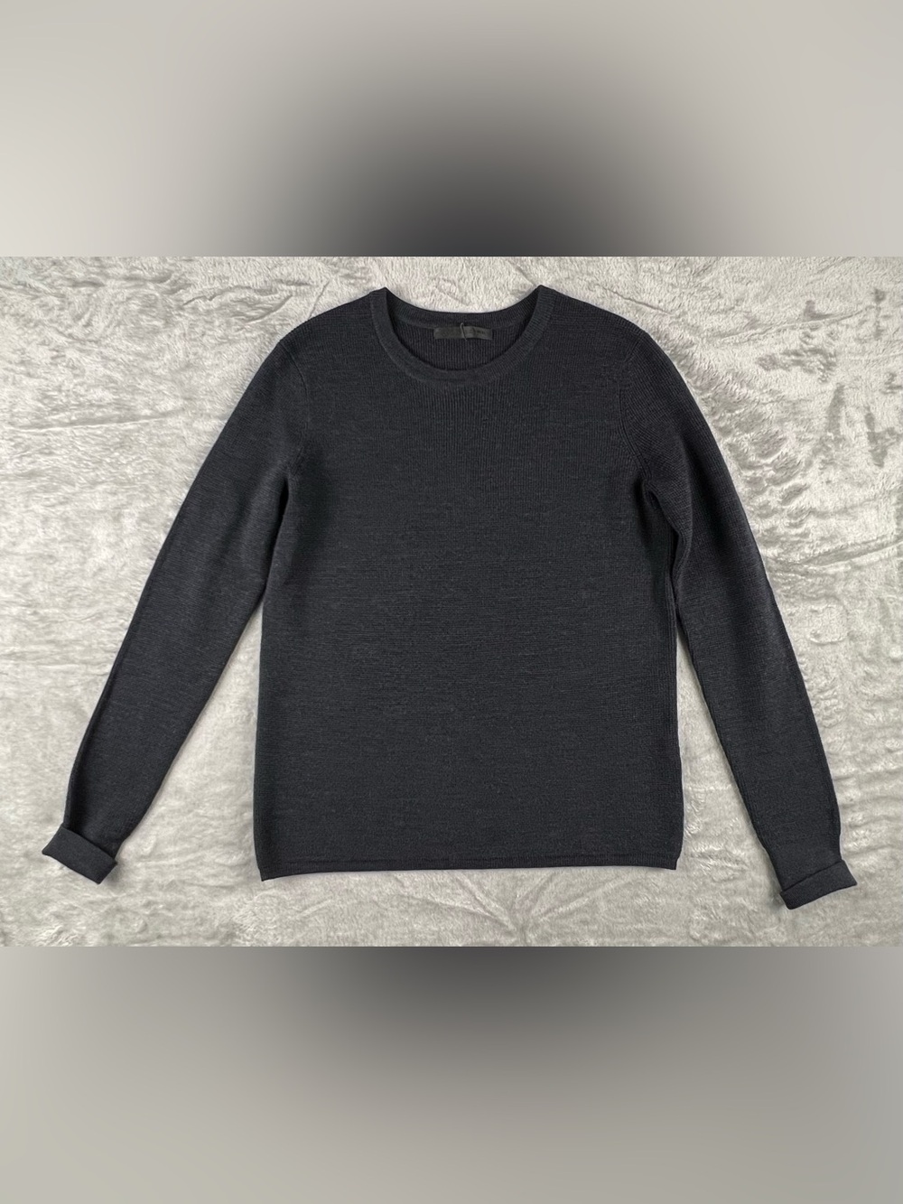 Jenni Kayne 100% Merino Wool Crewneck Sweater Womens Size XS Dark Charcoal Gray